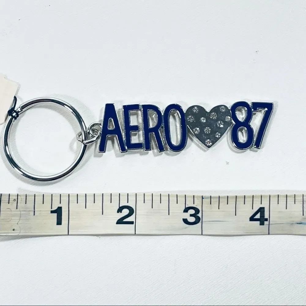 NWT Aeropostale Metallic Purple Heart Keychain
